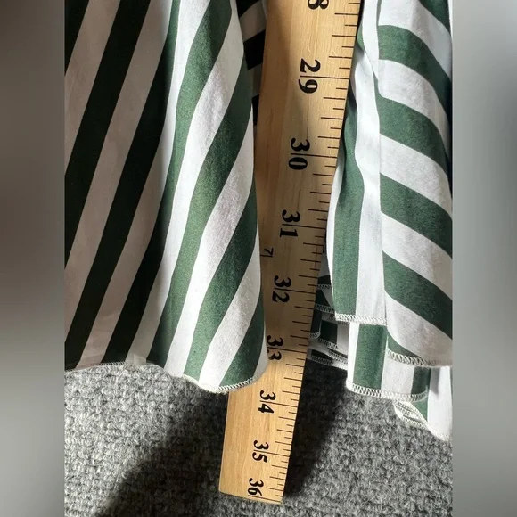 Maje Paris women striped Dress Greenwhite flared skirt formal coquette 32”waistM - Picture 8 of 16